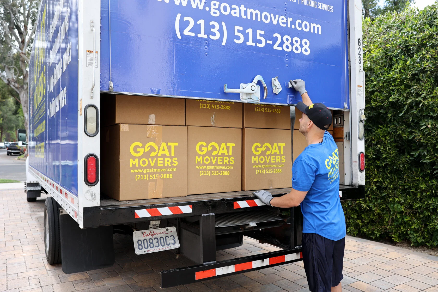Moving truck loaded