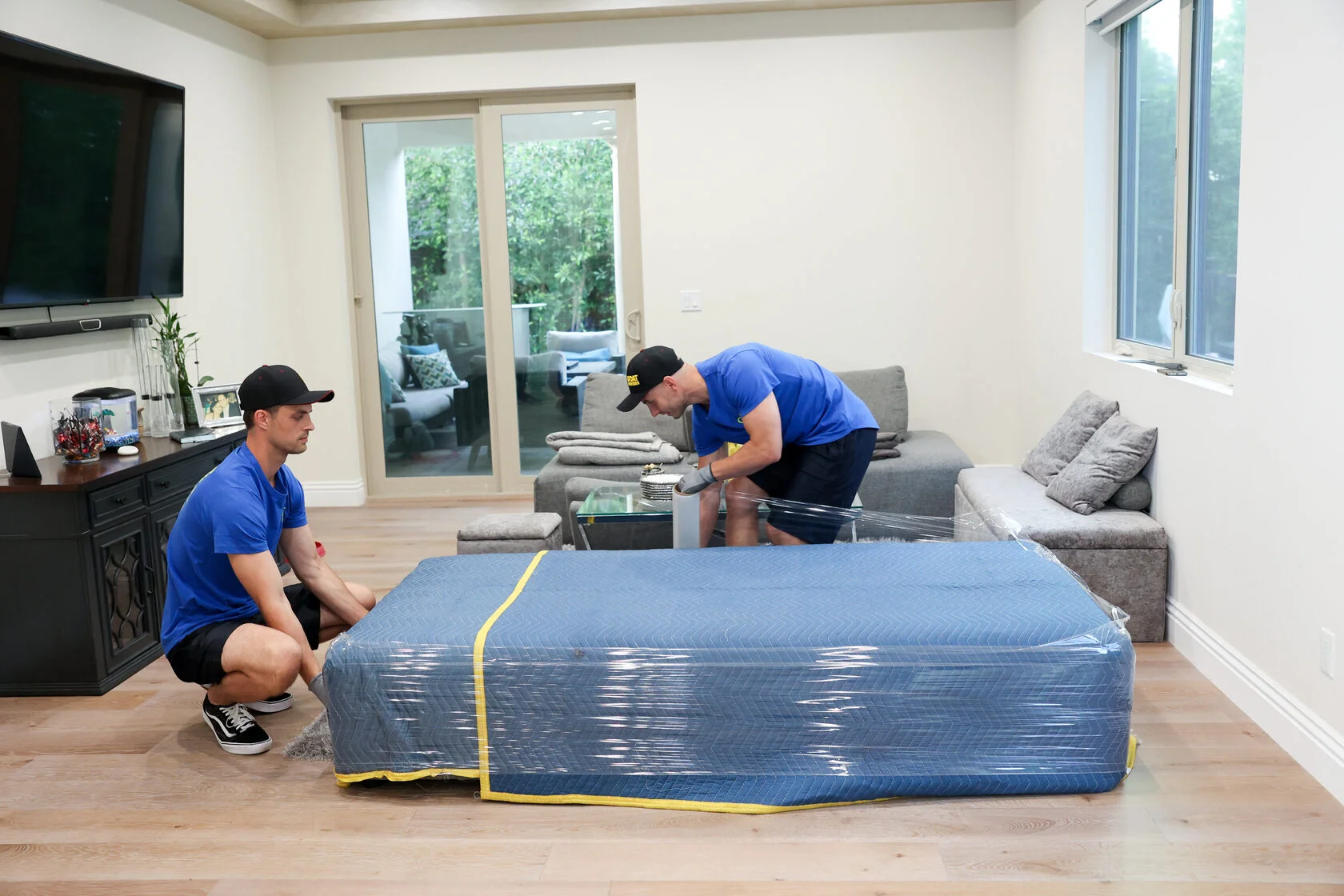 Mover wrapping mattress